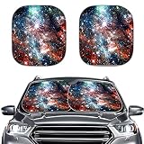 Amzbeauty 2 parasoles para coche con correas elásticas universales para la mayoría de coches, sedán, vagón, furgoneta, todoterreno. Mantén tu vehículo fresco