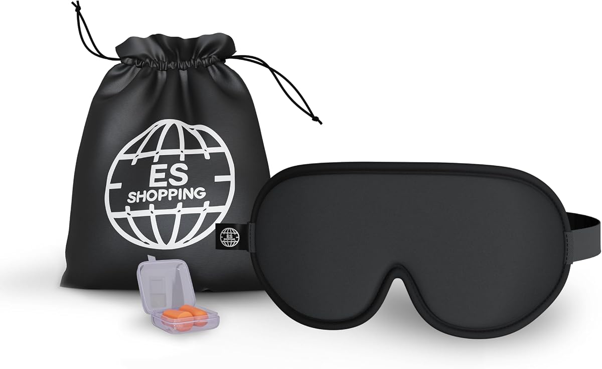 Antifaz para dormir 3D - Antifaz para dormir 100% opaco, espuma viscoelástica y algodón suave, diadema ajustable, diseño ergonómico - Incluye tapones para los oídos suaves para reducir el ruido - Ideal para viajes y un sueño reparador