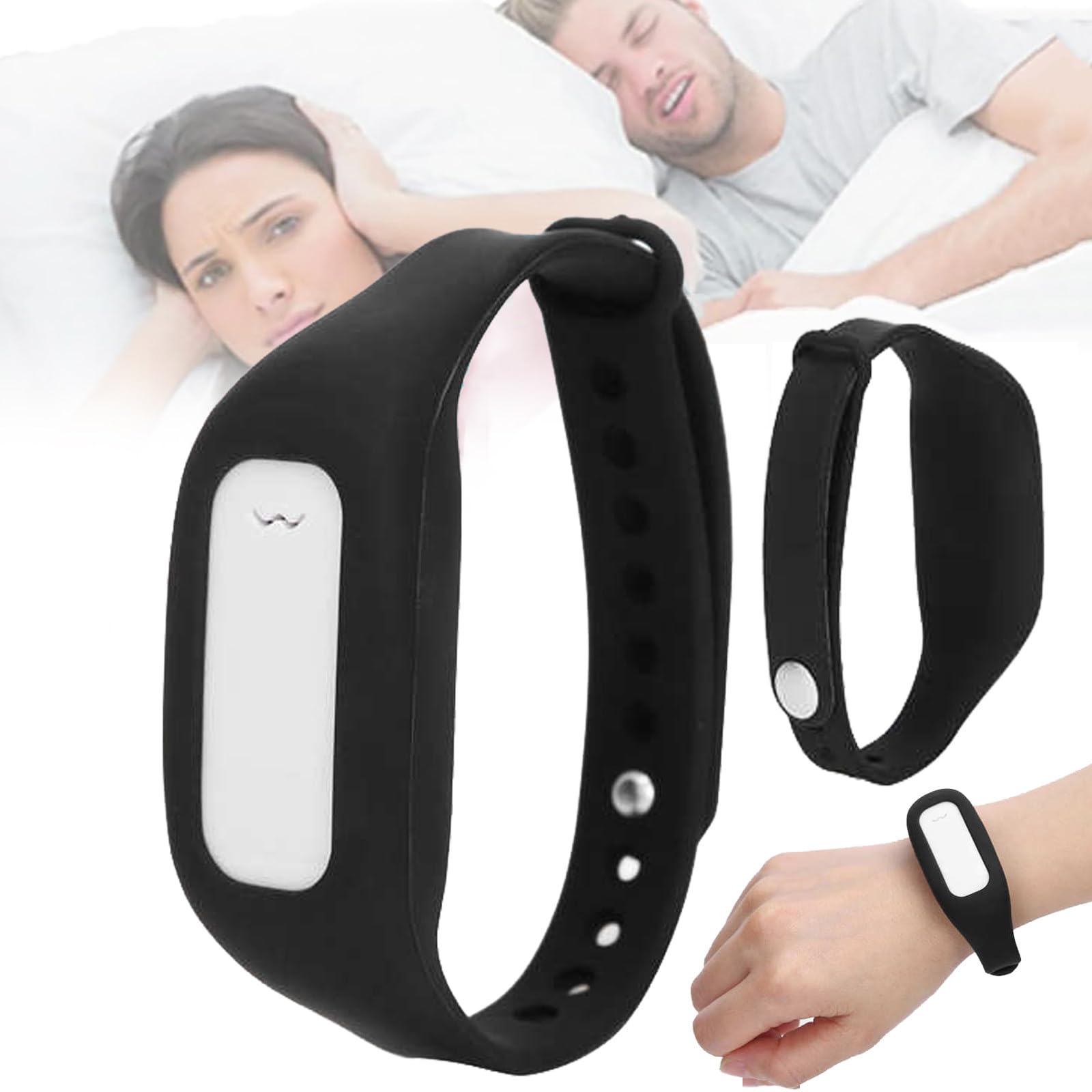 Dispositivo Antirronquidos, Pulsera Inteligente Antirronquidos Ajustable, Ajuste De 3 Velocidades, Solución Inteligente para Dormir Mejor Y Respirar con Tranquilidad A