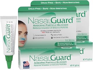 Airborne Particle Blocker Gel - Helps Reduce Inhalation of Allergens, Pollutants & Irritants - Drug-Free, Daily Use (Cool Menthol, 3g, Pack of 2), Over 150 Applications