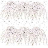 入園入学☆ シール式ウォールステッカー ウォールステッカー 飾り 90×90cm 春 spring 桜 梅 花 入園 入学 卒園 卒業 お祝い しだれ桜 枝垂桜 綺麗 017196