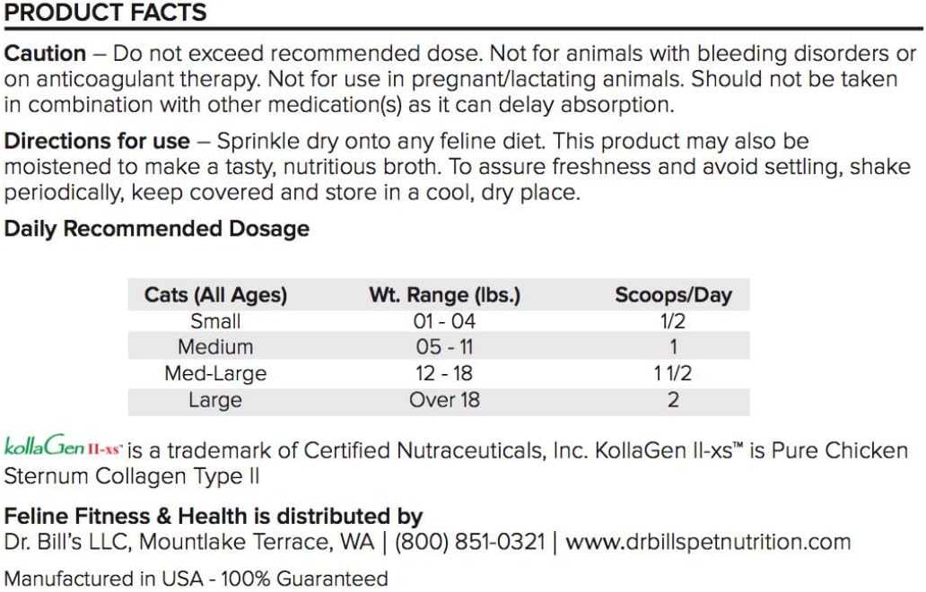 Dr. Bill’s Feline Ultimate Fitness & Health | Pet Supplement | Complete Multivitamin for Cats | Includes Coenzyme Q-10, Vitamin E, Vitamin D-3, Biotin, Folic Acid, and Hyaluronic Acid : Pet Supplies