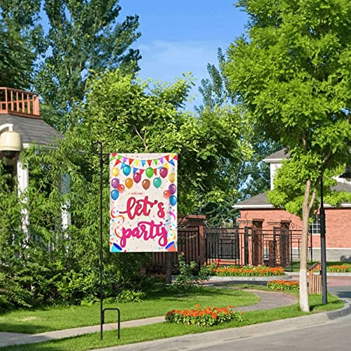 Let's Party Flag Indoor/Outdoor Birthday Banner Decorative Flags Home Community Garden Flag 12.5"X18" #TOP5