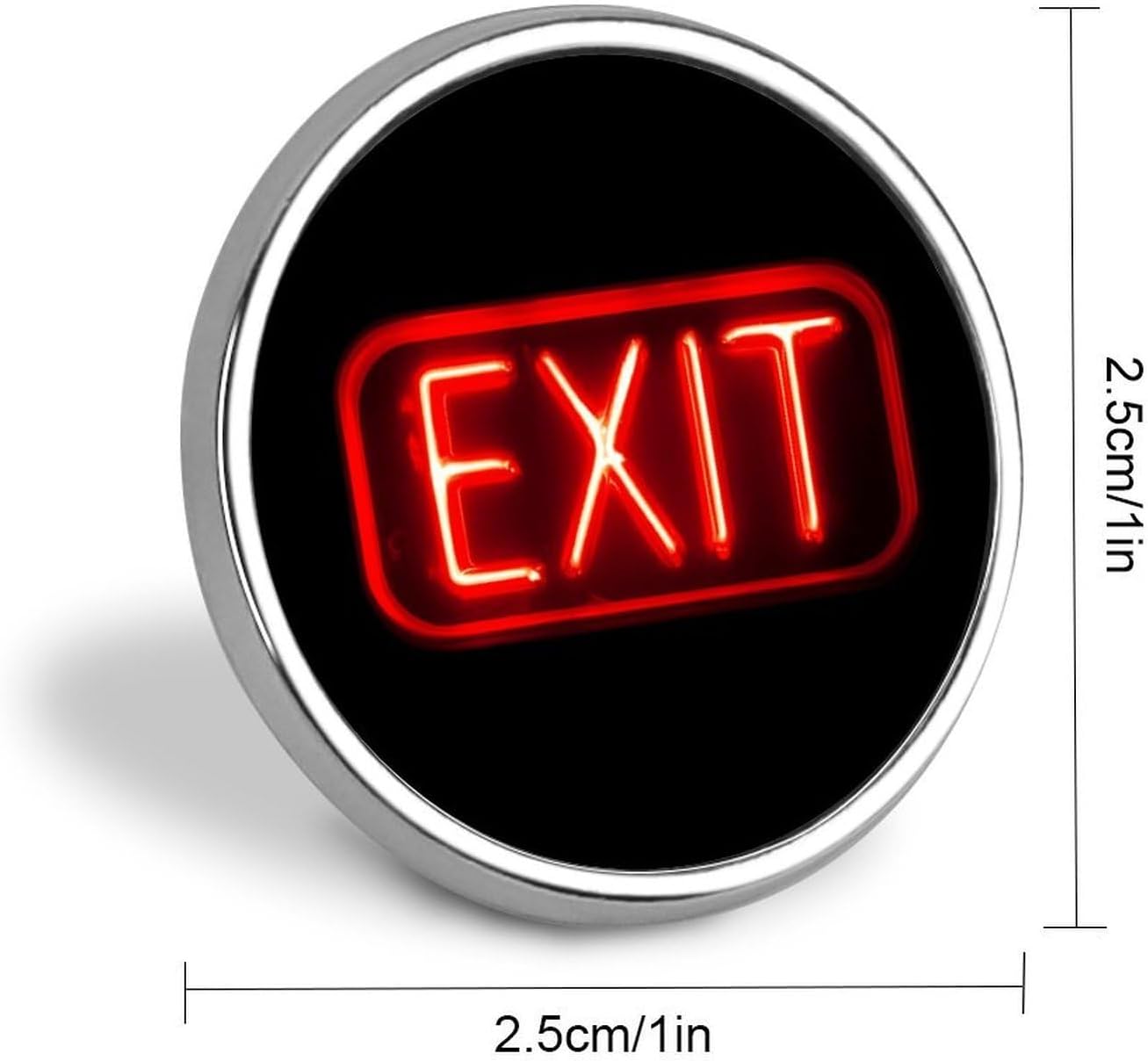 Exit Round Metal Badge Pin image 2