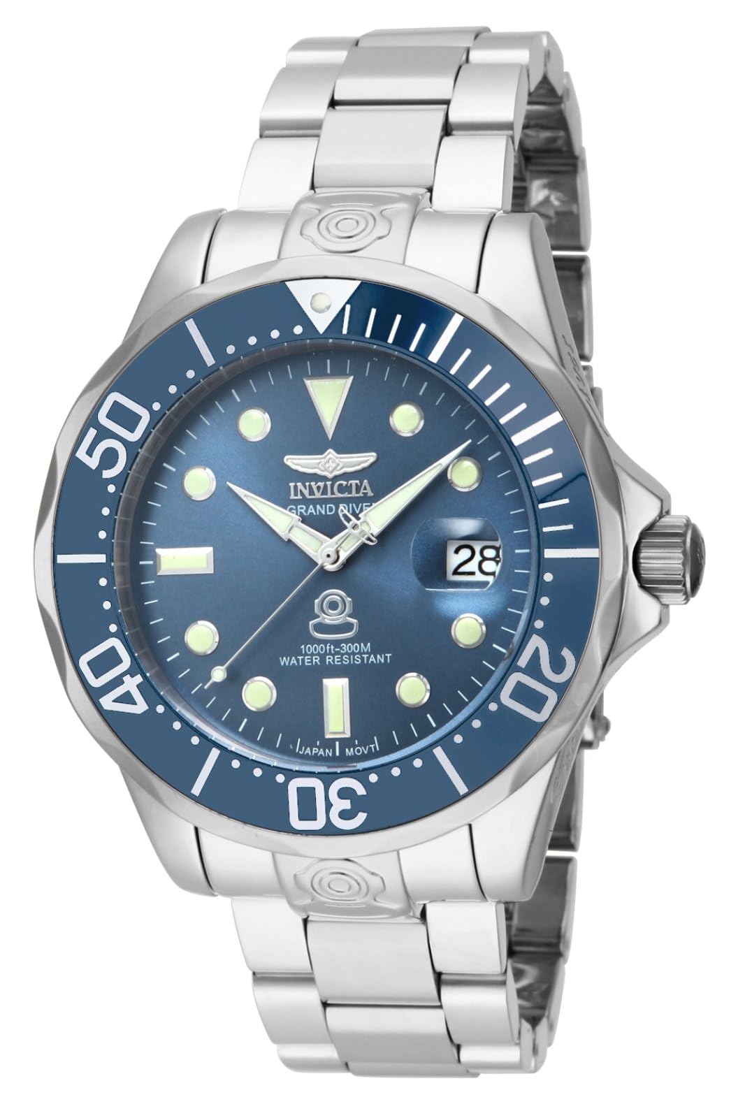 Invicta 16036 47mm Grand Diver Automatic Stainless Steel Bracelet Watch
