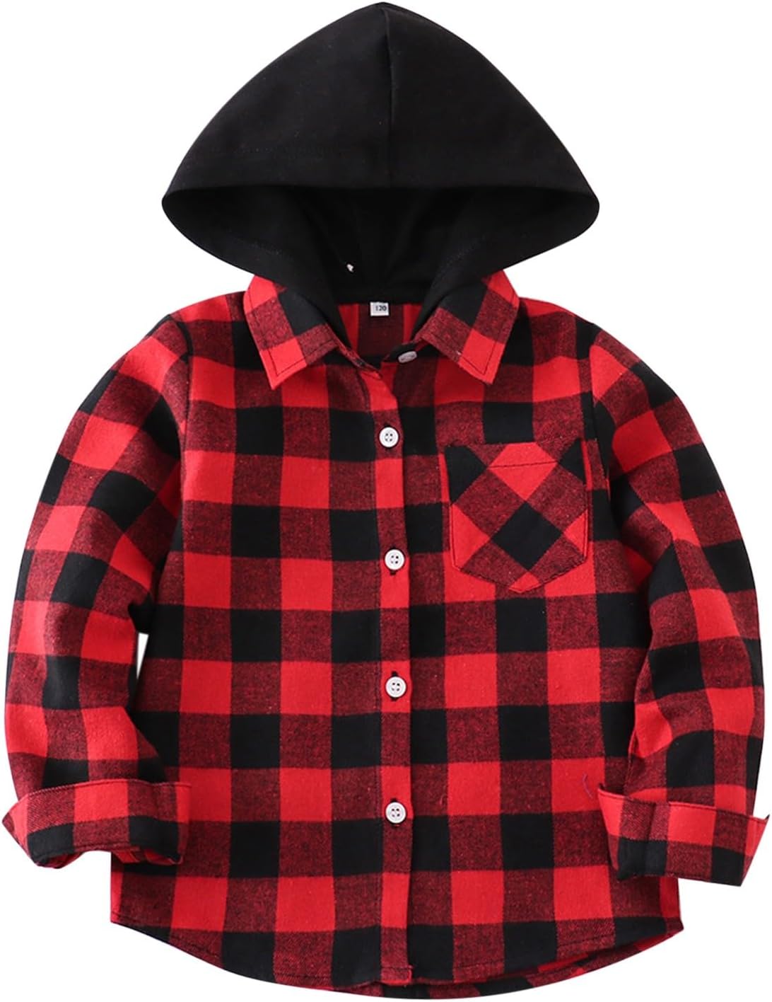 Boys Flannel Shirts Plaid Hoodie Button Down Long Sleeve Shirt Fall Winter Fashion Lightweight Hooded Jacket Coats Shacket