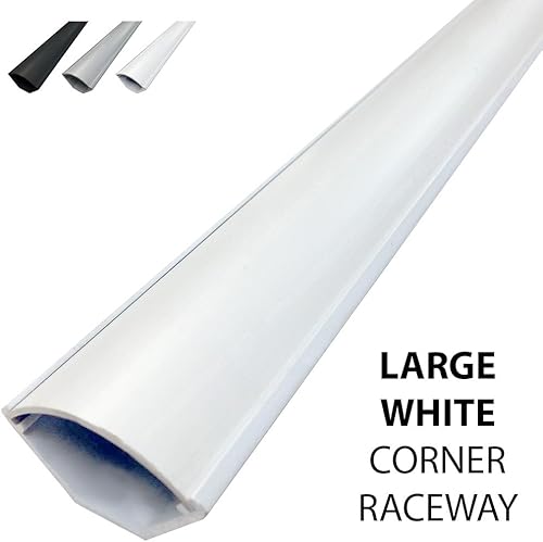 Vista 16 de Electriduct Canaleta de cable de conducto de esquina pequeña (Serie 1075), 5 pies, color blanco Blanco,Beige,Negro