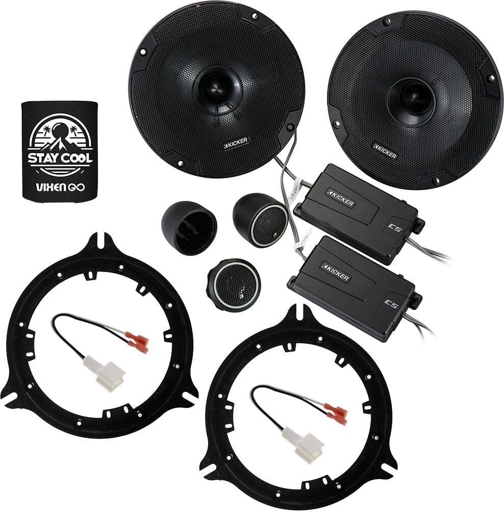 KICKER Speakers 6.5 inch for Nissan Murano 2009-2024 Upgrade Kit - Pair of CS Series with Adapters and Harness, Component 6 1/2 Car Audio Front or Rear Door Speaker CSS654, 46CSS654