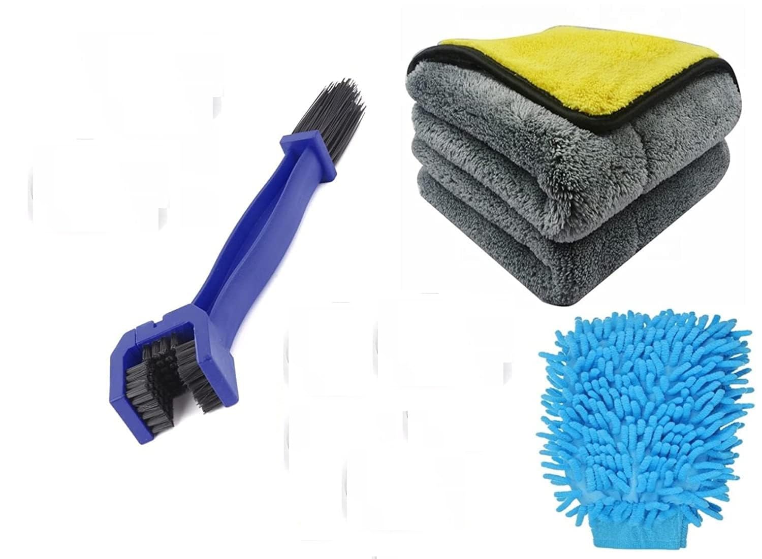 MT Bike Cleaning Kit Bike Bike Chain Brush-1, Microfiber Glove-1,Microfiber Cloth-1,
