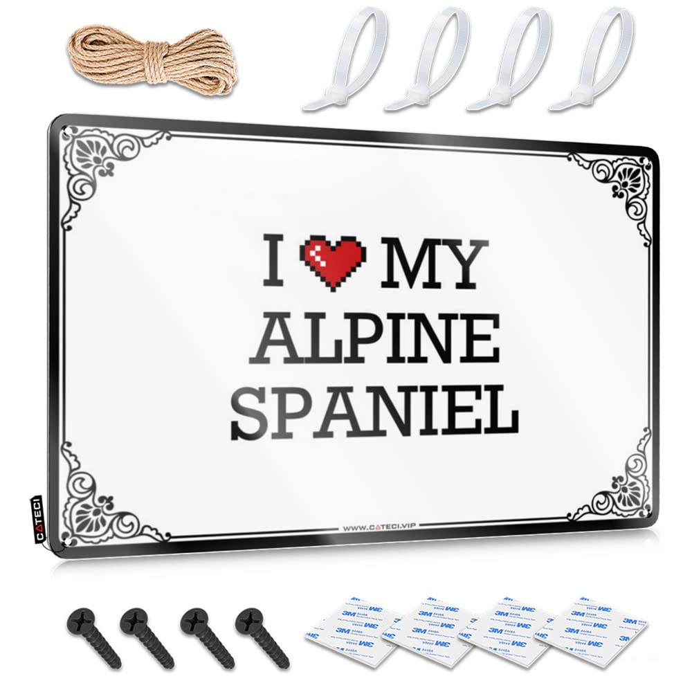 Cool Room Decorations Amazing Tin Wall Decor - I Love My Alpine Spaniel Rustic Wall Art Accessories Easy Hang For Cottage(20X30CM)