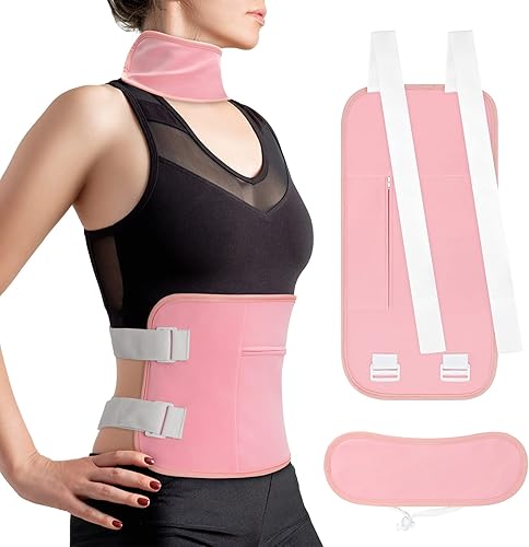 Juego de 2 piezas de aceite de ricino con diseño de velcro ajustable, envoltura de cuello de aceite de ricino reutilizable para desintoxicación de