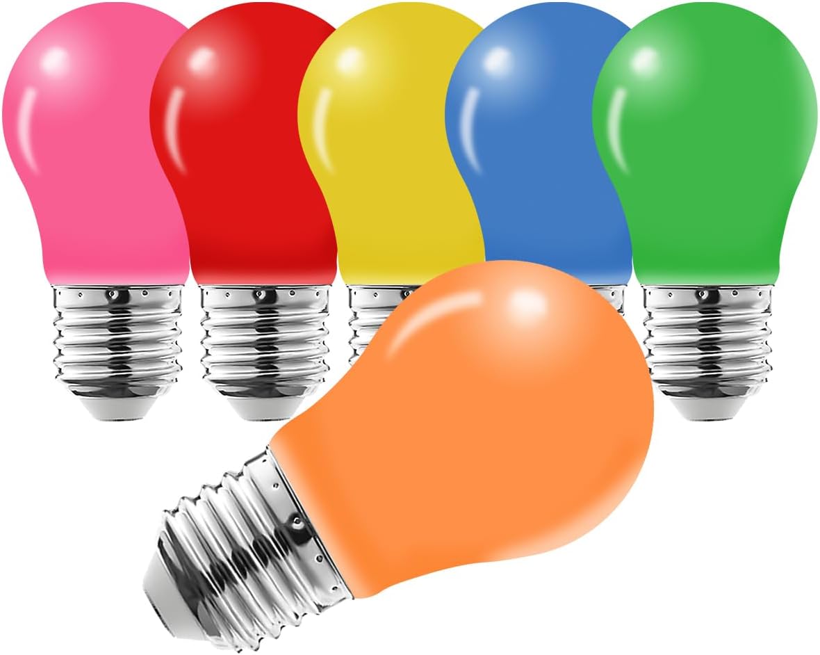 ProCrus Colored LED Light Bulbs,E27 3W LED Light Bulb,Mini Colored LED Light Bulbs,Pink Red