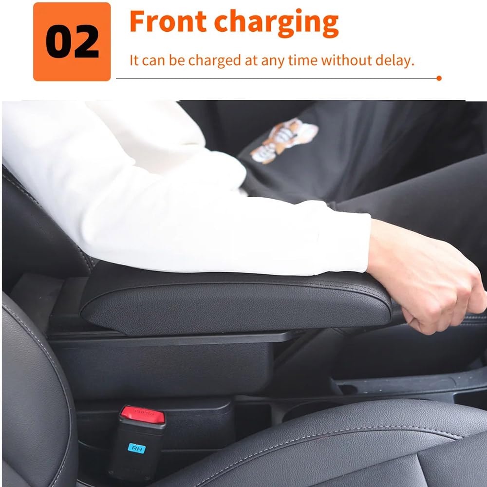 Accoudoir Central Pour Nissan March Micra K13 2010-2022 | Double Couche, Sans USB | Rangement Supplémentaire Pour Téléphone, Portefeuille, Pièces