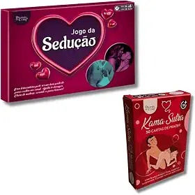 Kit de Jogos para Casais Sedução Tabuleiro com Baralho de 50 Cartas de Prazer