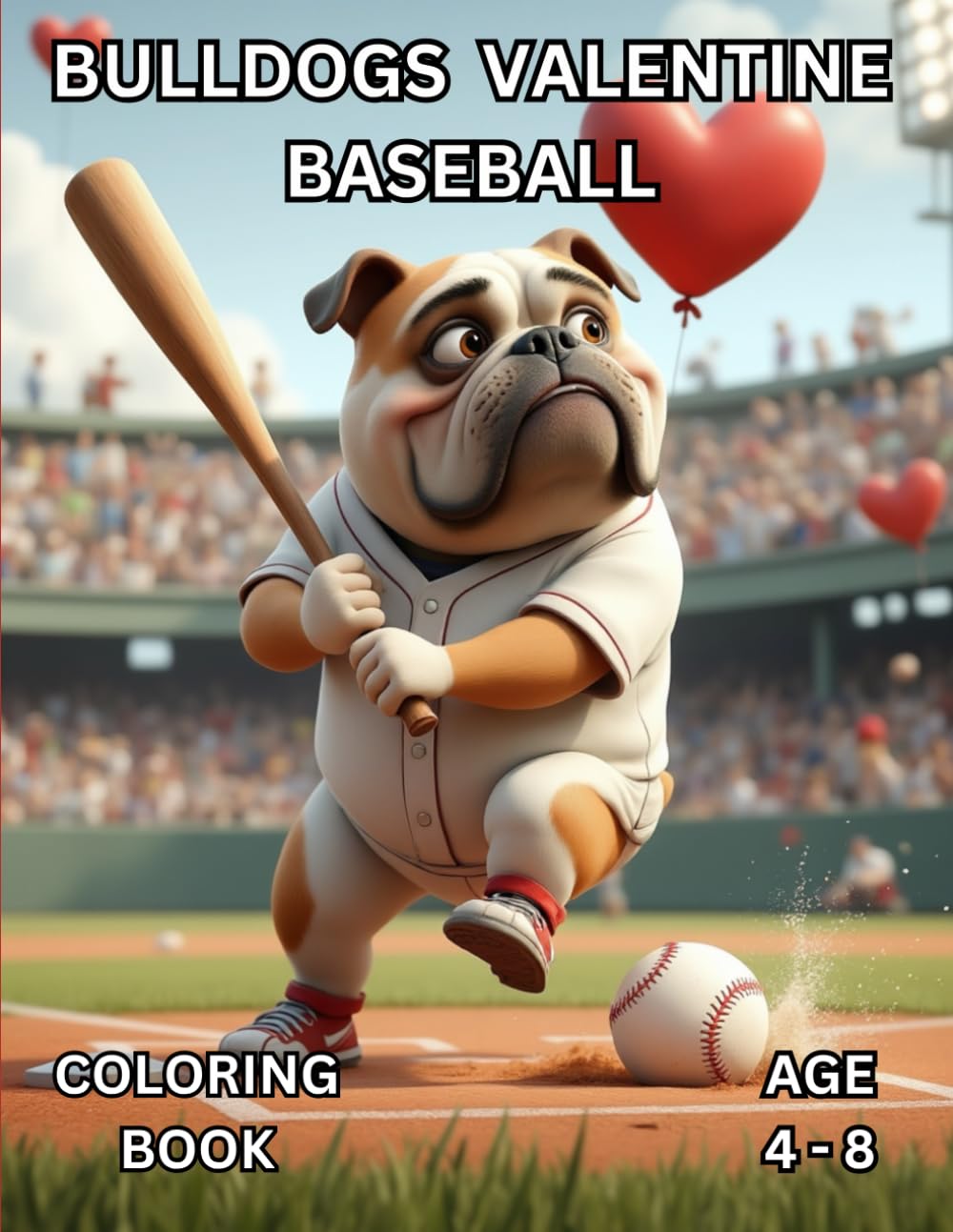 Bulldogs Valentines Baseball: Coloring Book (Holiday Series)