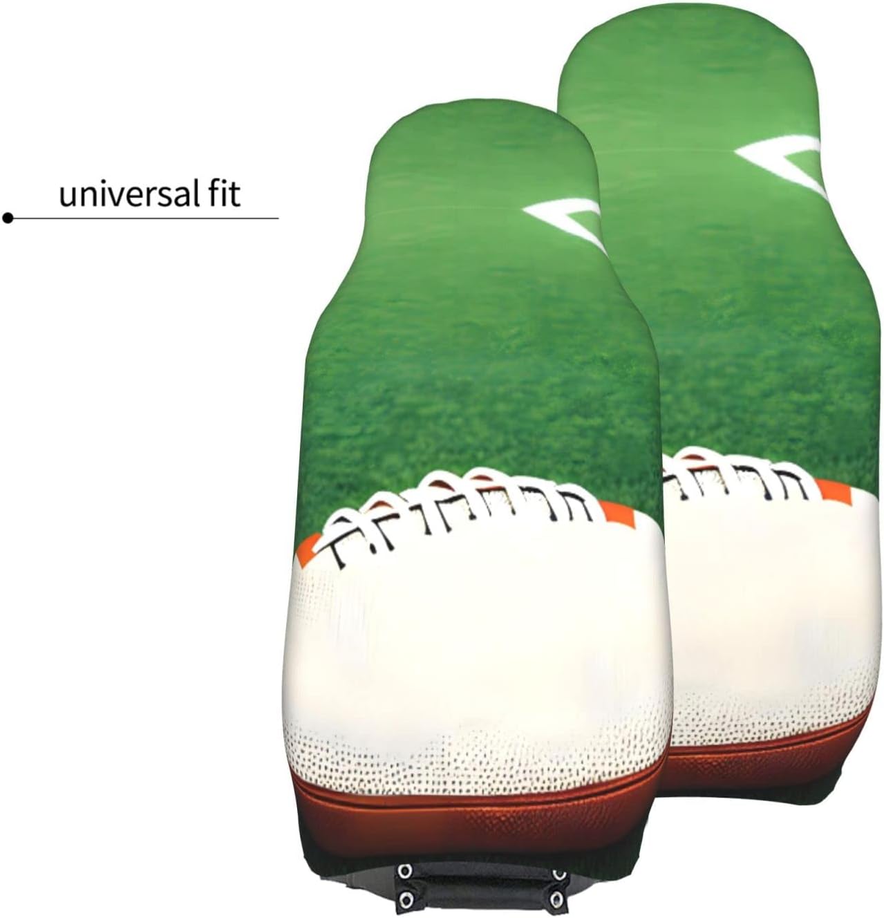 White Rugby Ball Dua Sarung JOK Mobil, Sarung JOK Mobil Depan, Cocok Untuk Sebagian Besar Mobil, SUV, Truk, Van, Dll.
