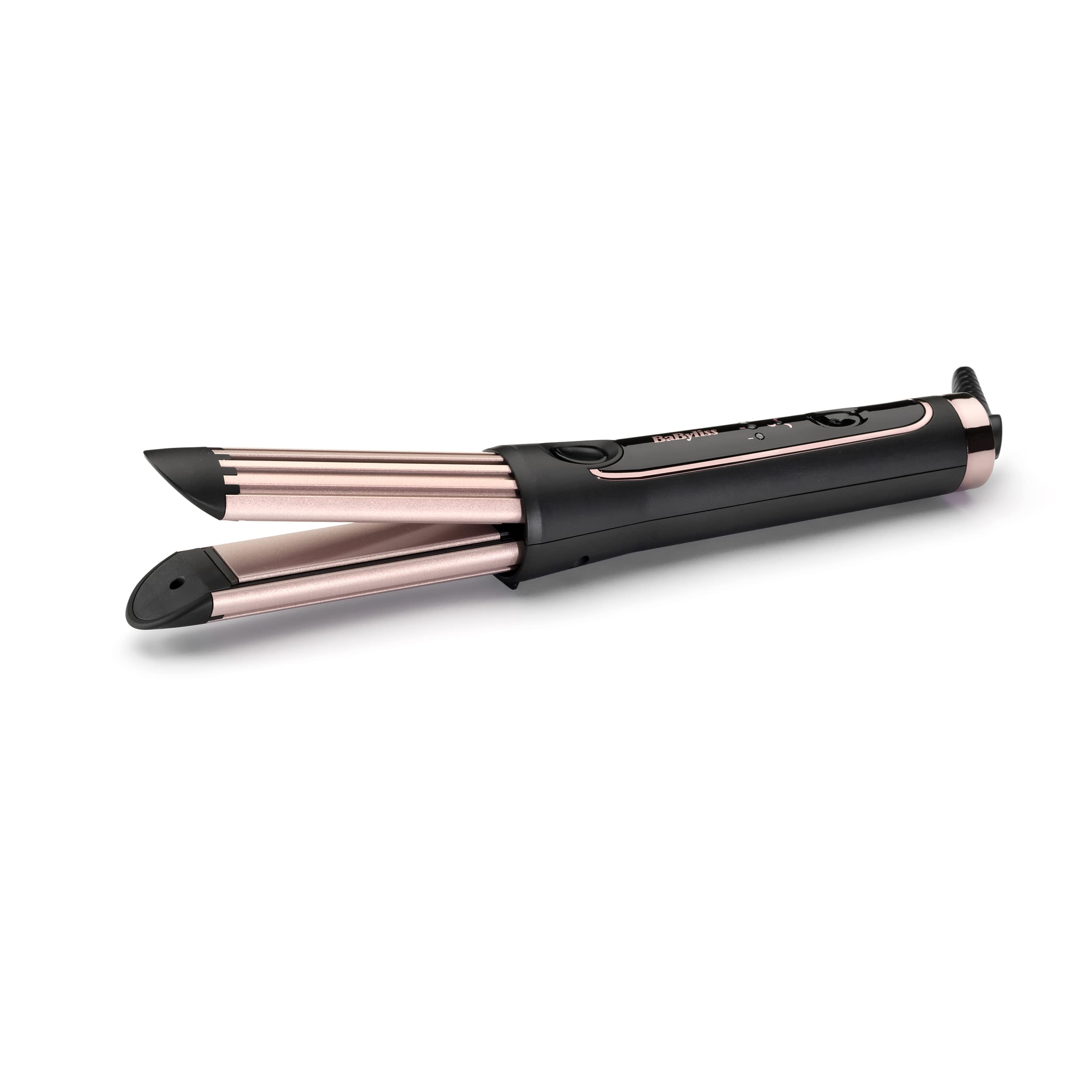 BaByliss C112E Rizador de pelo Curl Style Luxe, ondas duraderas, doble placa cerámica, 3 ajustes de temperatura, función aire frío fija el peinado