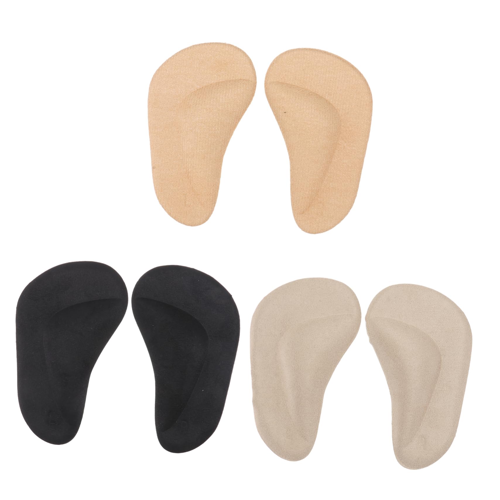 NULYLU 3 Pairs Insoles Arch Insole Arch Support Insoles Supporting Insole Insoles for Plantar Foot Inserts for O/x Type Orthotic Inserts Shoe Pad Gel Black