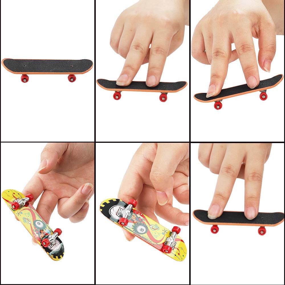 VANKERTER 19pcs Mini Finger Bikes and Skateboards Tech Deck Finger Toys with Replacement Wheels and Tools for Kids as Gifts