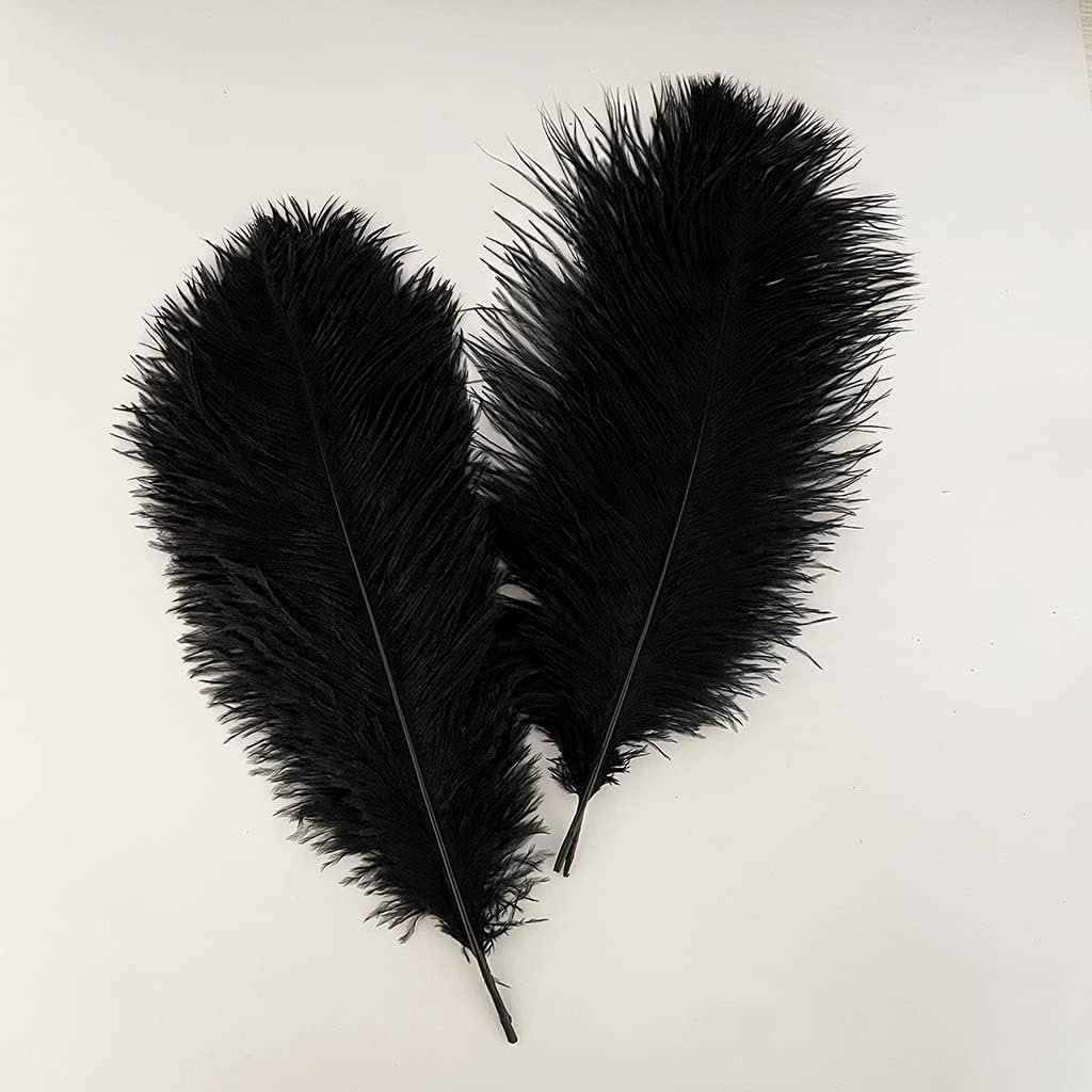 Black 10pcs 16-18inch Ostrich Feathers for Wedding Centerpieces Christmas Plume Home Decorations Party