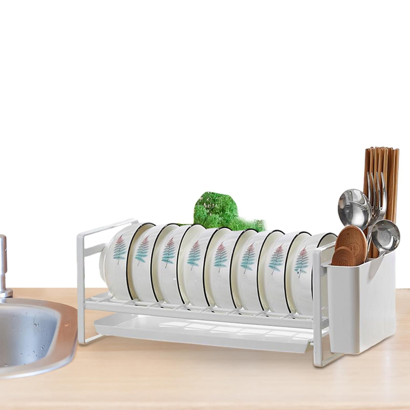 Küchenregal für Teller, Schneidebretter, Kochutensilien, Abtropfständer, platzsparende Küchenaufbewahrung und stilvolles Design