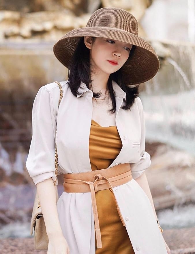 Sombrero Paja Plegable Elegante Mujer Estilo Clásico miniatura 4