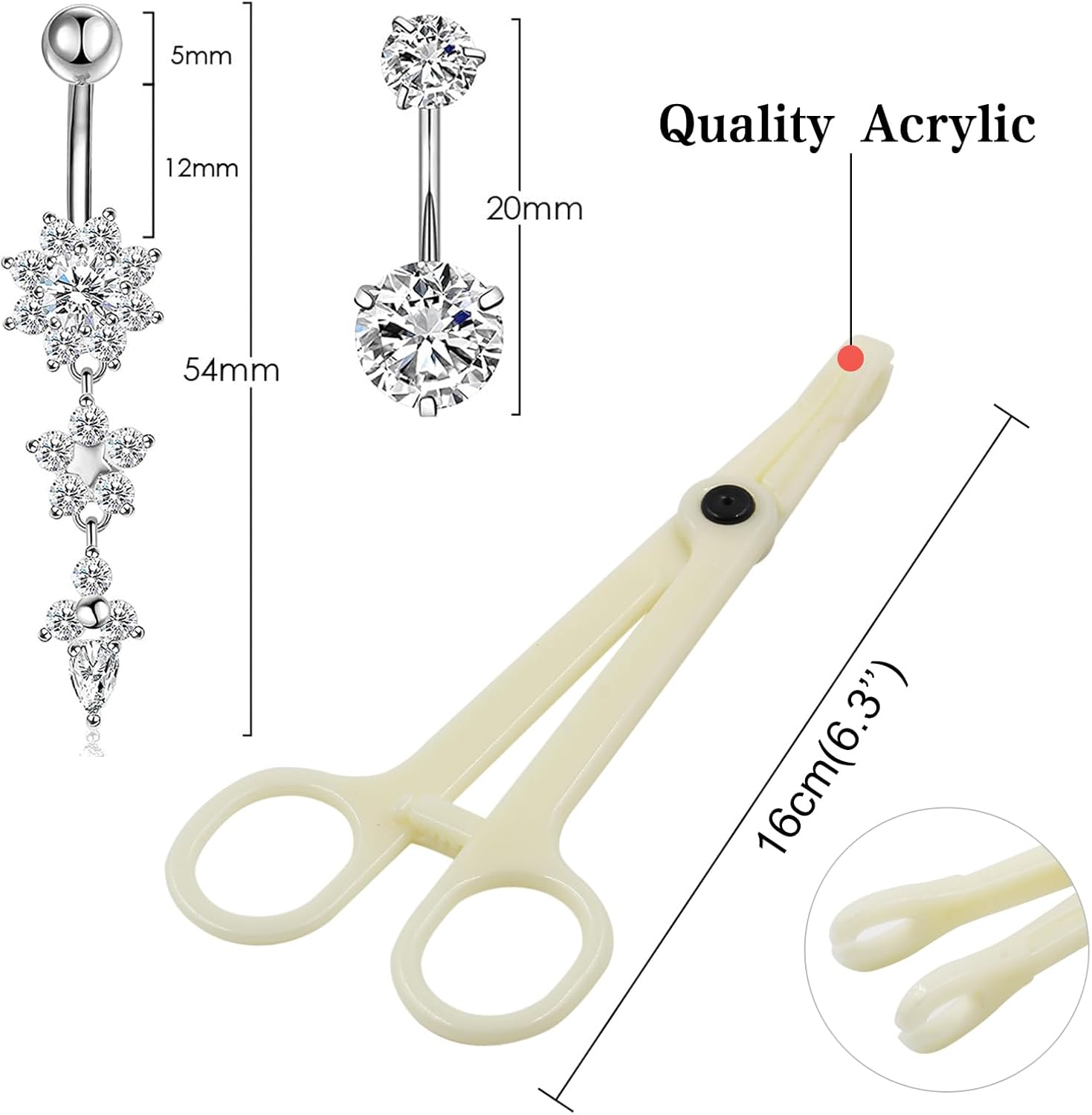 Belly Piercing Kit 13Pcs Belly Button Piercing Kit Bhutan Ubuy