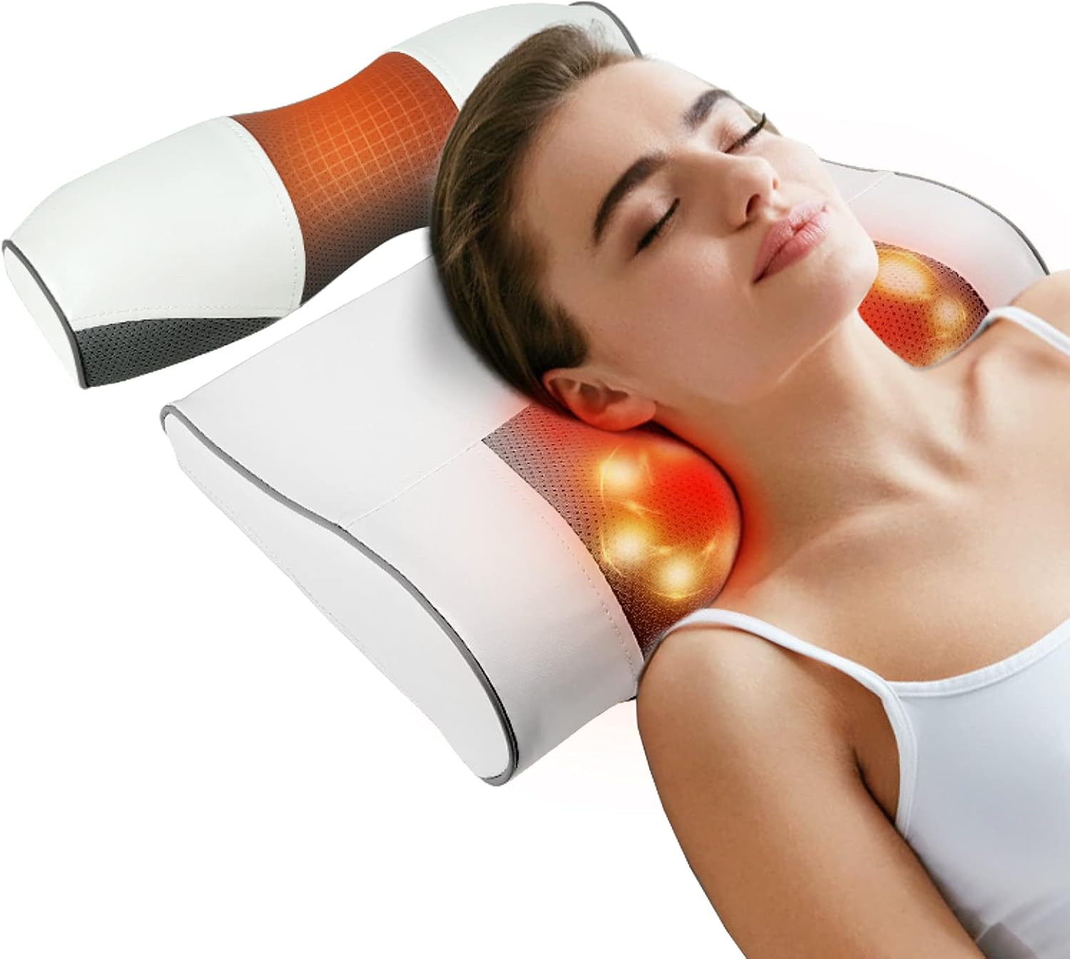 Kaiming Meiya Neck Massager,Shiatsu Neck & Back Massager with Heat,Cervical Neck Traction Device,Muscle Massager,Massage Pillow,Neck and Shoulder Relaxer