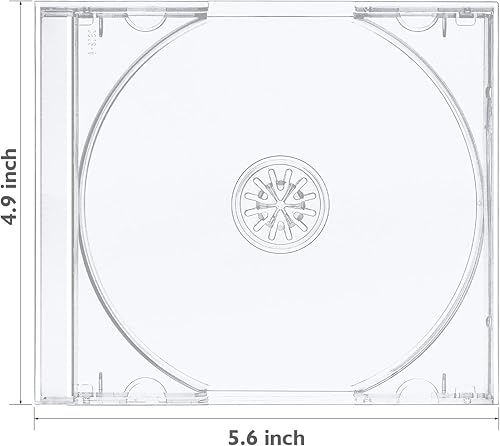 Miniatura 2 de Caja de joyería de PP a prueba de roturas, 0.409 in estándar de un solo disco transparente CD Joya con bandeja transparente, paquete de 10 piezas.