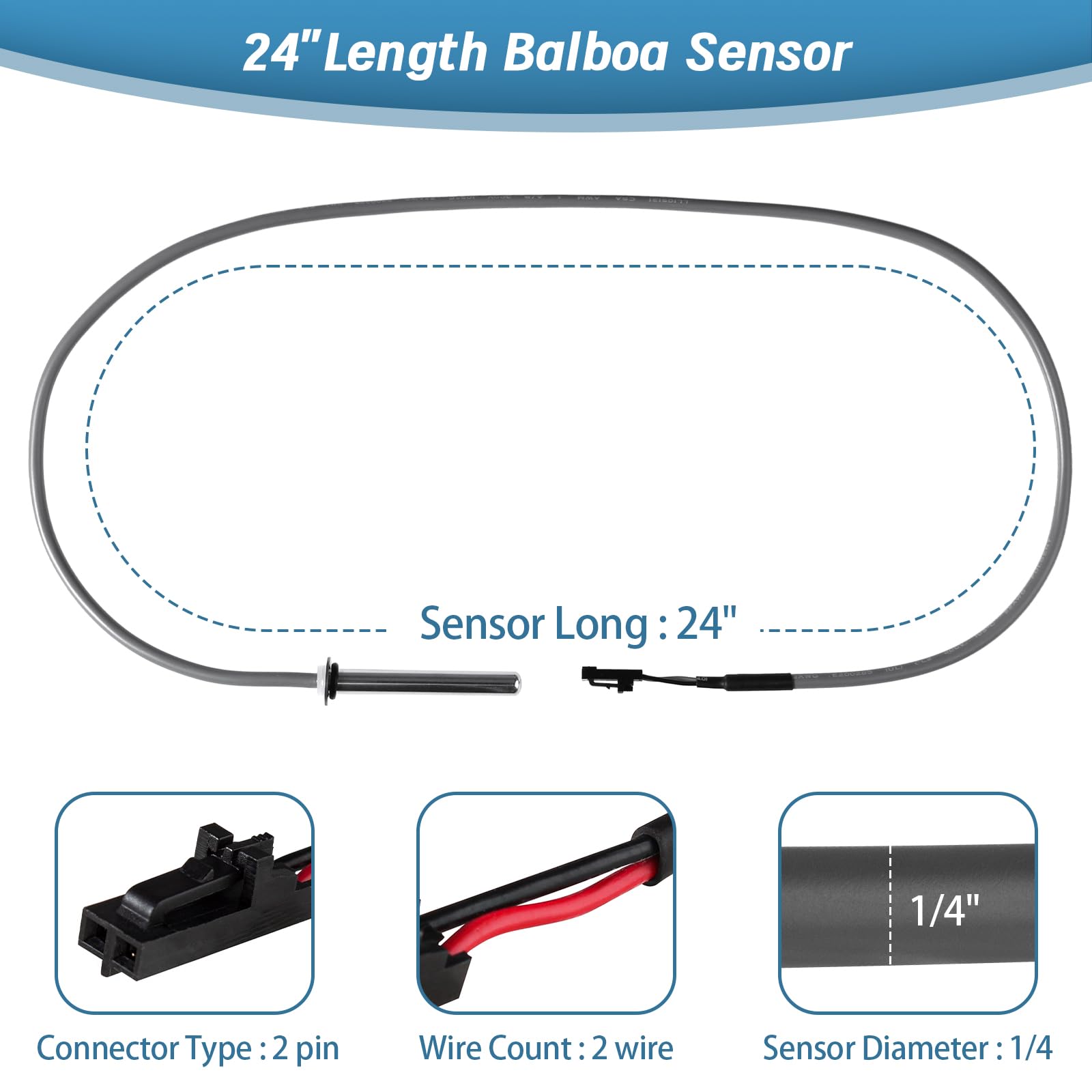 Hot Tub Pool Sensor Spa Parts Replacement for Balboa Spa Heater M7 ...