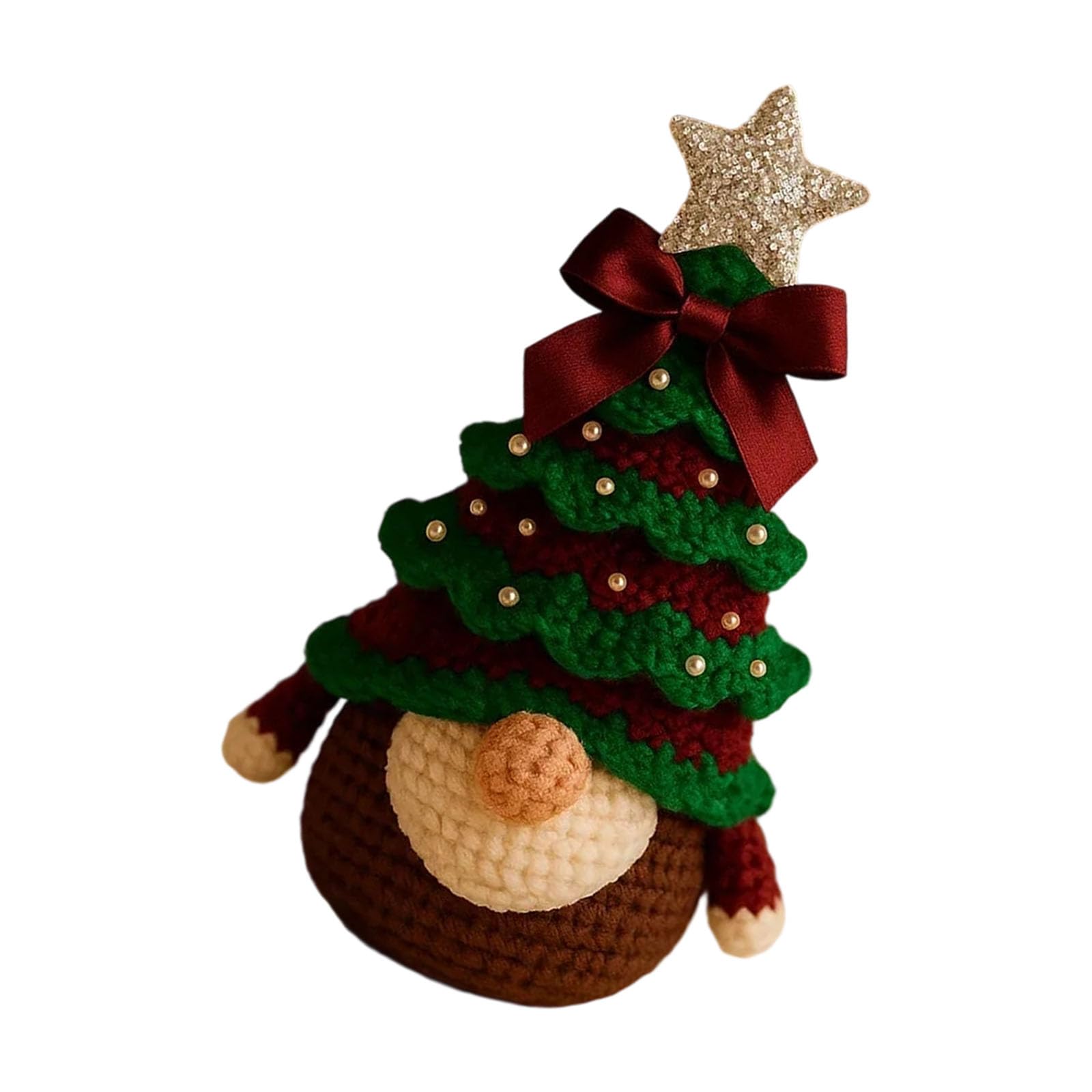 KAQNTUD Handmade Cotton Christmas Gnomes Crochet Festive Home Office Decoration and Holiday Project Handmade Christmas Gnome Decoration Set