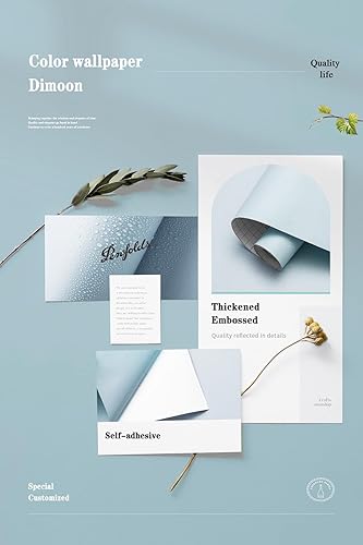Miniatura 4 de Dimoon Papel tapiz de 78.7 x 17.7 pulgadas, color azul claro, papel de contacto impermeable, color azul puro, autoadhesivo, extraíble, papel tapiz