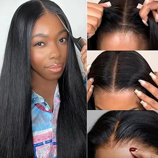 13x6 Lace Front Wigs Human Hair Pre Plucked 180 Density Straight Lace Front Wigs HD Lace Frontal Wigs Human Hair for Women Natural Black with Baby Hair