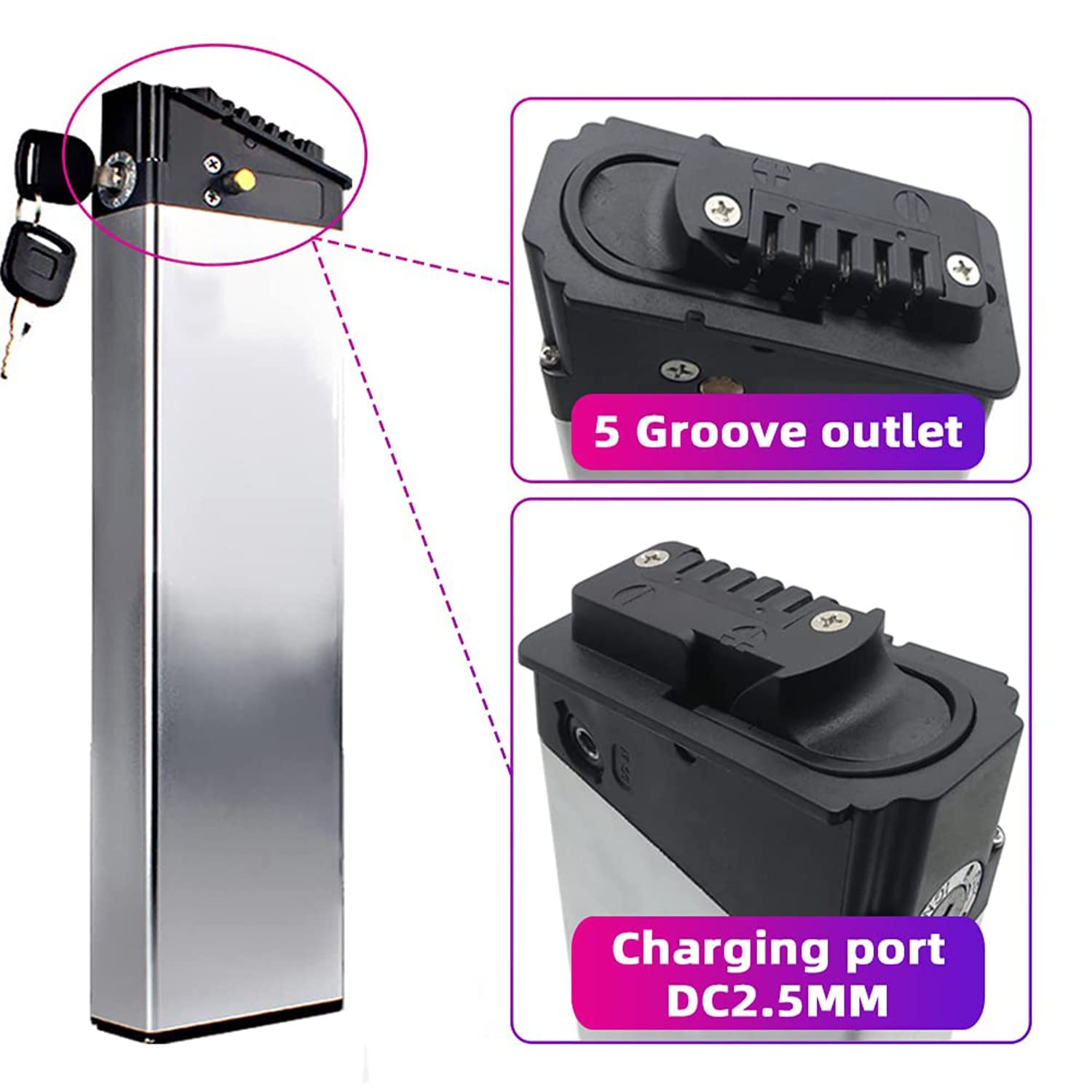 SDTYYP Batteria per Bici Elettrica 48v 14ah 12.8ah 10.4Ah incorporata Batteria al Litio Li-Ion Batteria 36v 15ah 17.5ah Ricaricabile Adatto per Bicicletta elettrica 350W 500W 1000W Motore