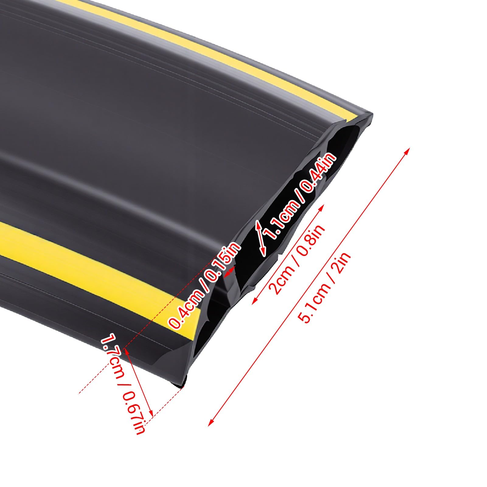 Fafeicy Cubrecables Flexible de PVC Resistente, 6 Metros