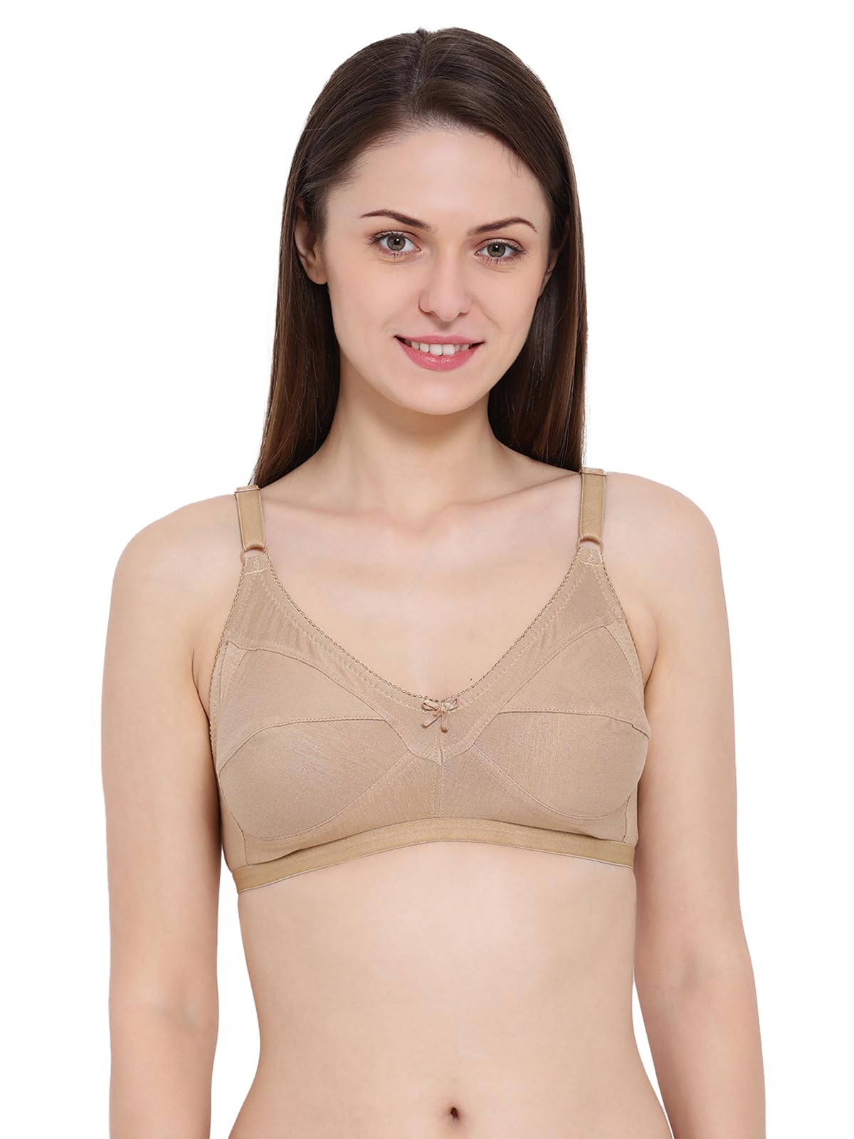 Clovia Women's Cotton Non Padded Non-Wired Full Coverage Bra, beige, 34B