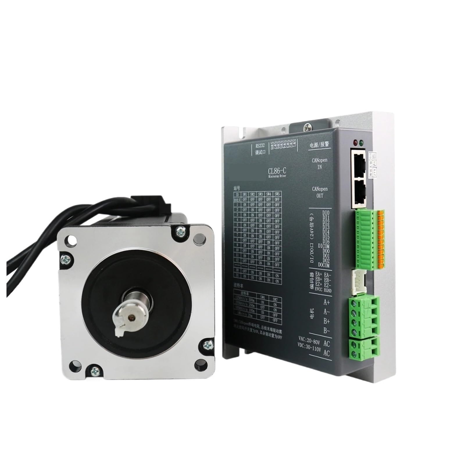 EKFBQBGW DC30~110V/AC20~80V 6/7.5A 1000PPR StepperMotor Controller 2Phase Nema34 3/3.5/4.5/6.5/8/10/12N.m ClosedLoop Stepper electronic starter Driver(Nema34 3.0Nm Kit)