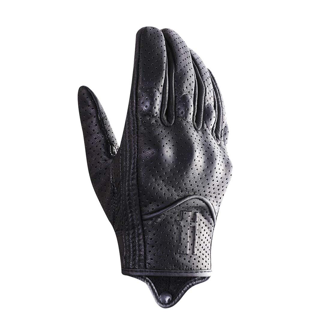 Harssidanzar Guanti da moto touchscreen da uomo in pelle di capra GM028E