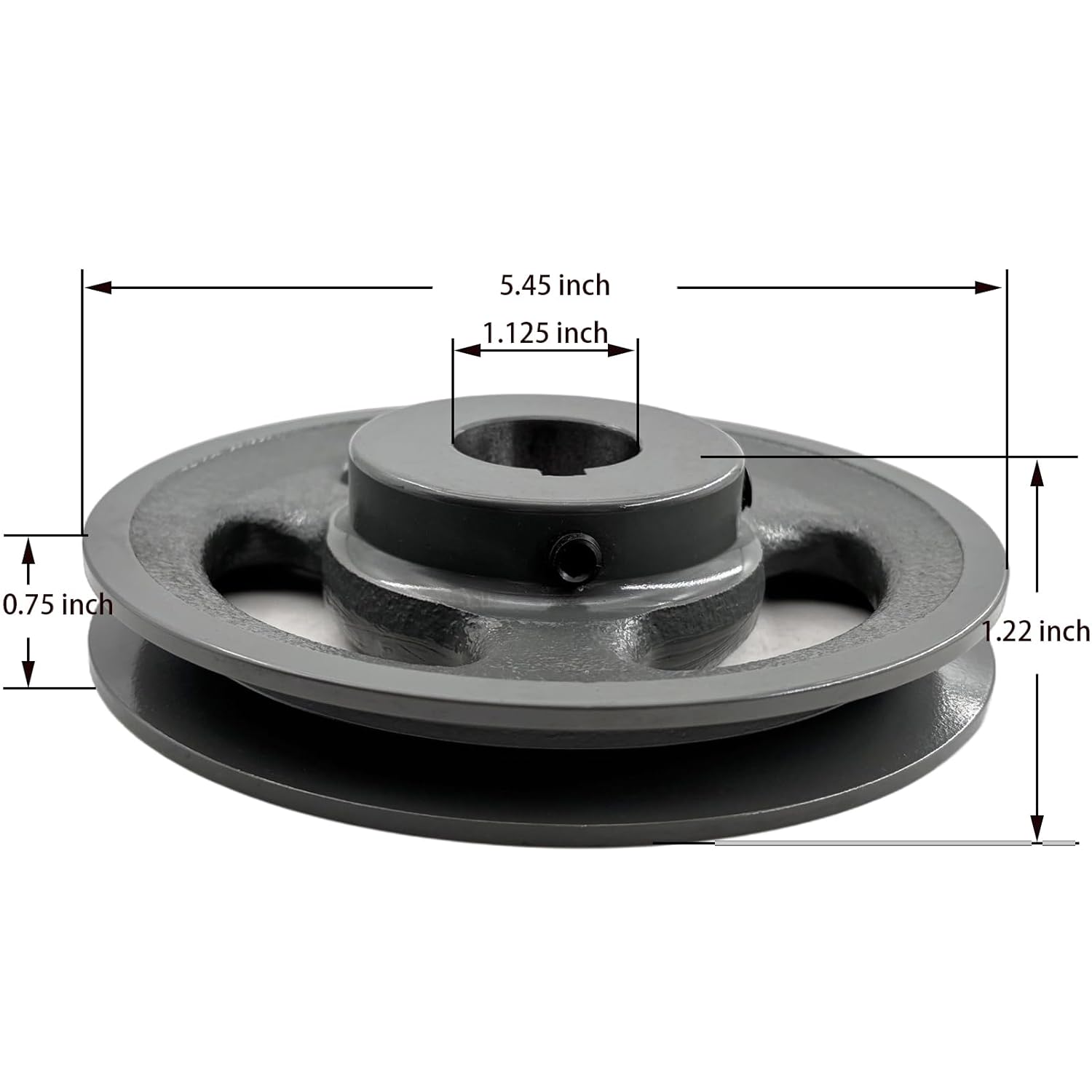 AK56-1 1/8 Sheave,v Belt Pulley 1 1/8 inch bore 5.45" OD,Motor Pulley Cast Iron for A AX 3L 4L V-Belts,AK56X1 1/8 Pulley