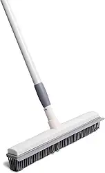 Simplo - Vassoura Emborrachada com Rodo Multiuso 2 em 1 Varre, Seca e Tira Pelos de Carpetes e Tapetes Limpa Pisos e Vidros