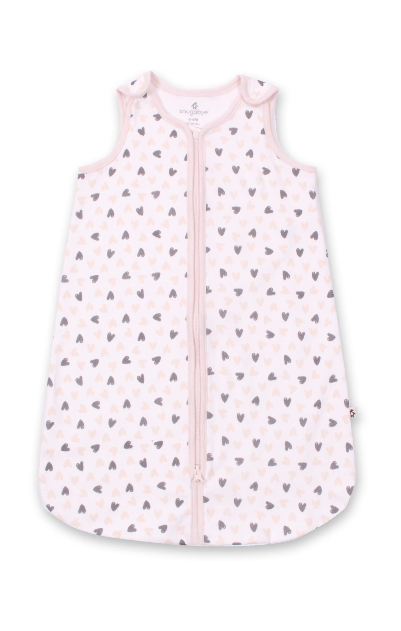 Snugabye Baby Dream Wearable Blanket Sleep Bag with Zipper | Assorted Colours & Patterns (Pink (Hearts), 12-18 Months)