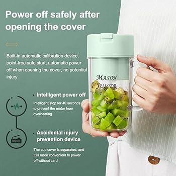 10 Blades Portable Juicer Electric Juicer Fruit Vegetables Automatic Smoothie Food Fitness Travel Tool Processor : Buy Online at Best Price in KSA - ...