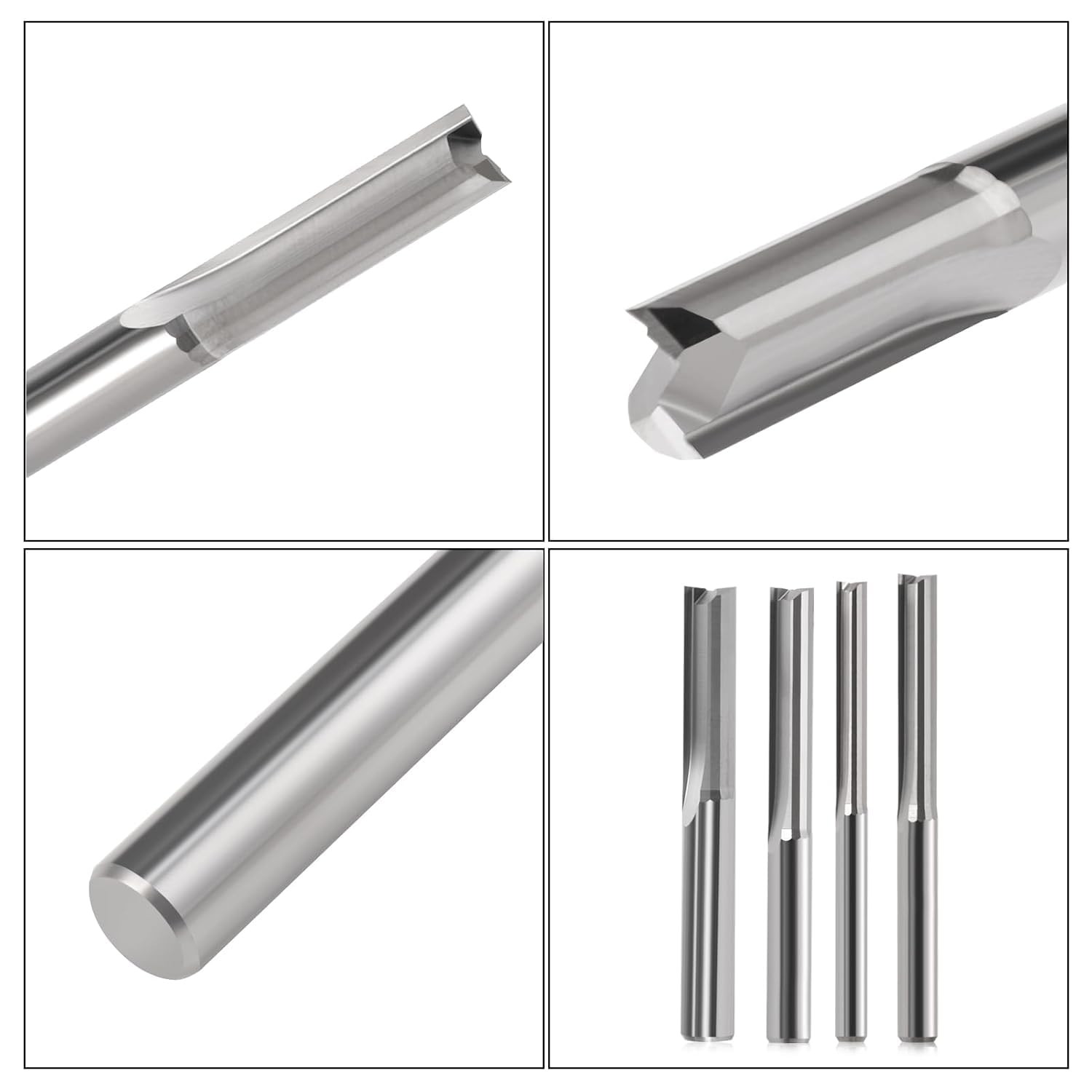 Punte dritte per fresa CNC, 5 pezzi, fresa con 2 scanalature, 2 x 17 mm, fusto da 1/8" in metallo duro CNC, set di macinini per incisione in PVC e acrilico