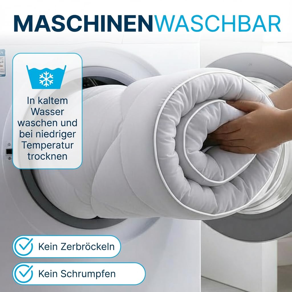 Komfort-Matratzenauflage 160x200 cm - Atmungsaktive Mikrofaser, hypoallergen und milbenhemmend, 800 g Füllung - rutschfest mit Gummibändern - Ideal für 2 Personen.