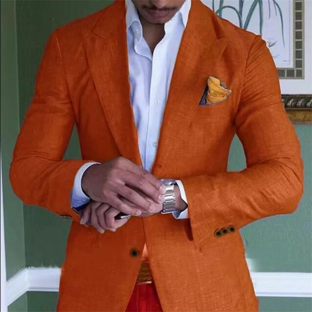 Costume 2 pièces pour homme - Pour la plage, le mariage, le marié, le meilleur homme, coupe ajustée, blazer uniquement