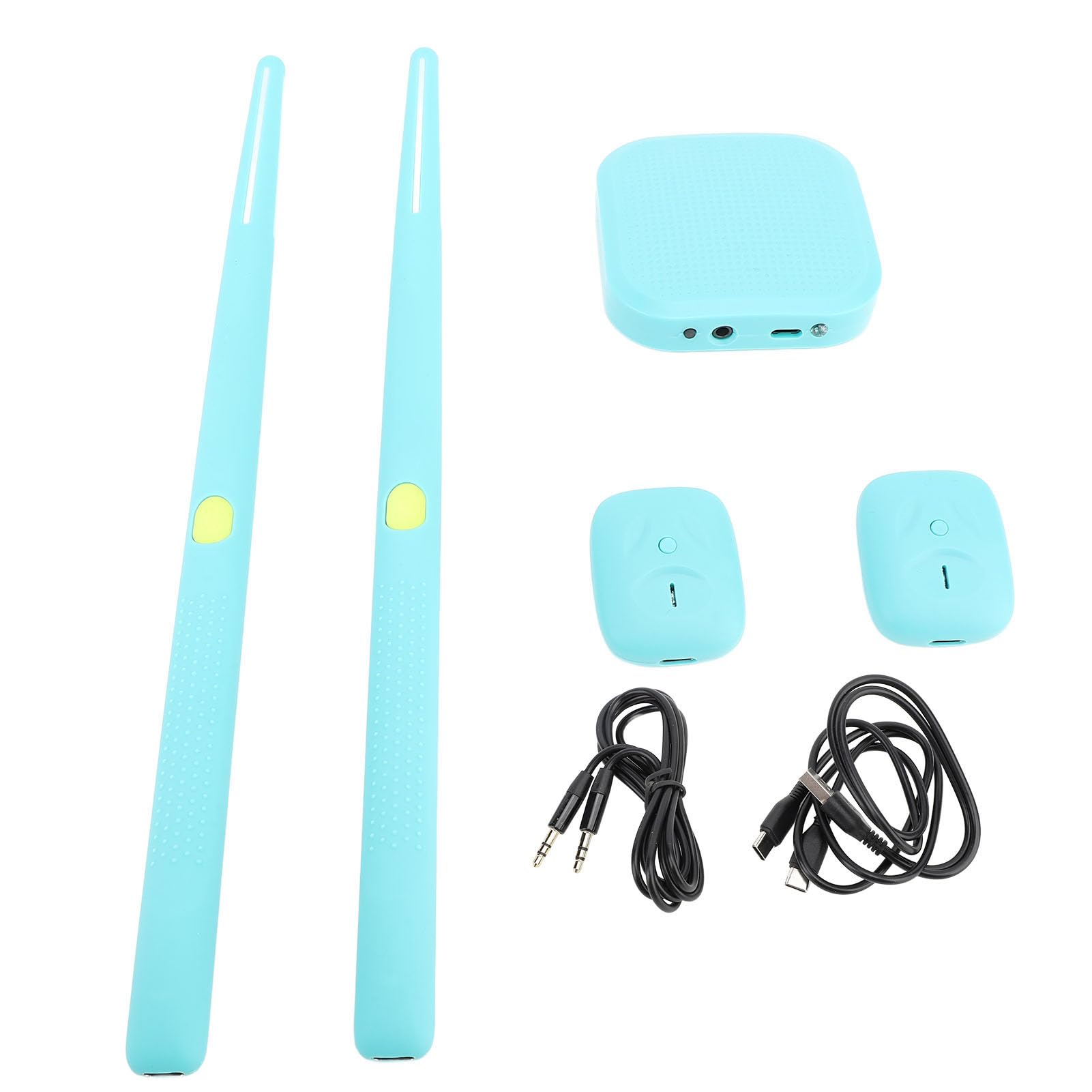 Tambor de Aire Eléctrico, Set de Baquetas Virtuales, RGB Portátil Detección de Movimiento 3D Kit de Batería de Aire con y 8 Sonidos para Adultos Accesorios de Percusión (BLUE)