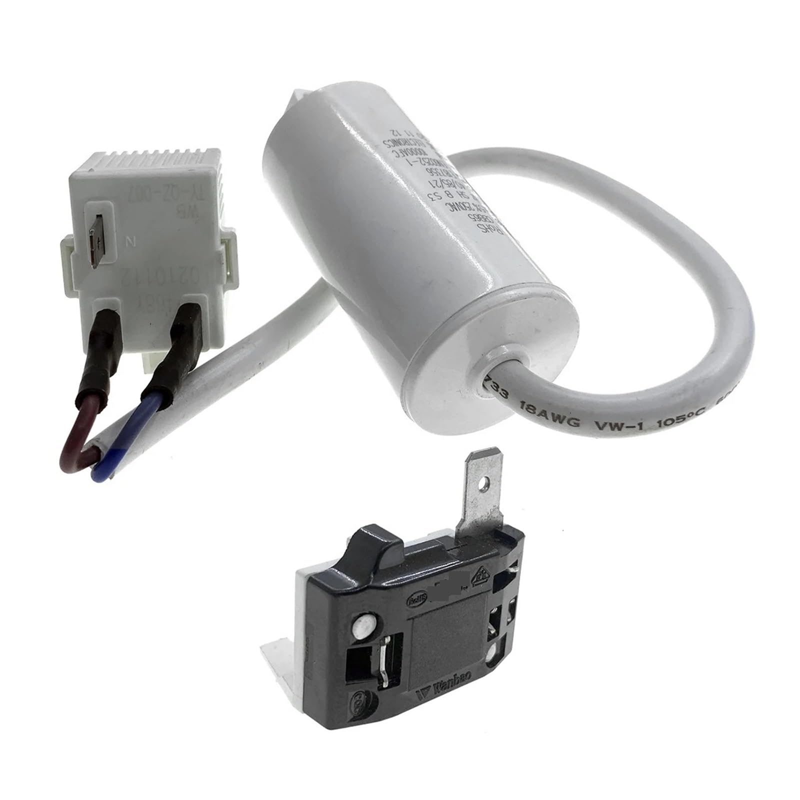 QL Supply Co Relé de arranque de repuesto for compresor de refrigerador, condensador CBB65 y Kit protector de sobrecarga for congelador, TY-QZ-007