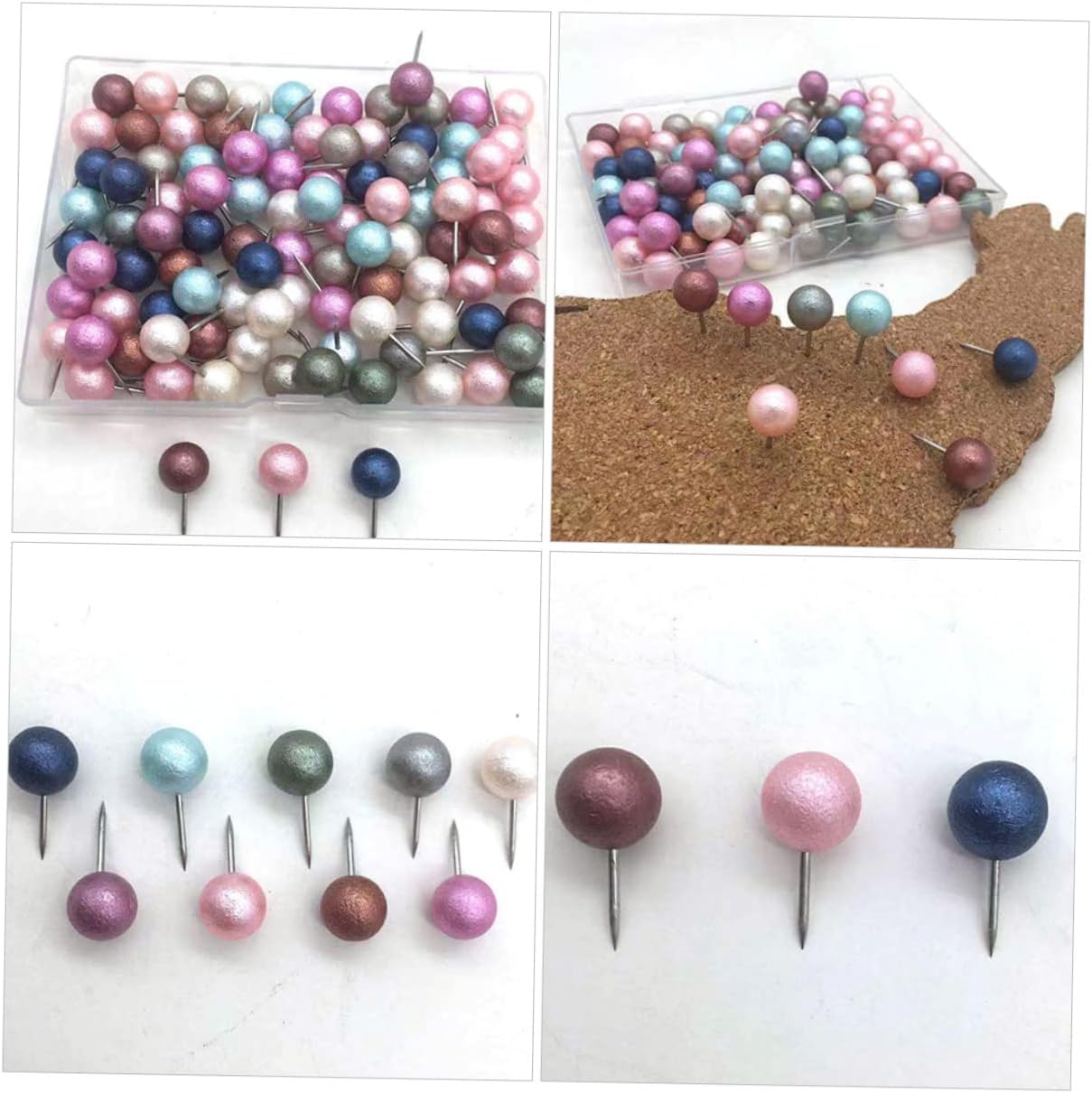 SHOWERORO 100Pcs Pearlized Head Bulletin Pins Delicate DIY Jewelry Making Pins for Craft Projects for Decorations Weddings Graduations and More