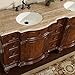 Silkroad Exclusive HYP-0722-T-UIC-72 Travertine Stone Top Double Sink Bathroom Vanity with Furniture Bath Cabinet, 72