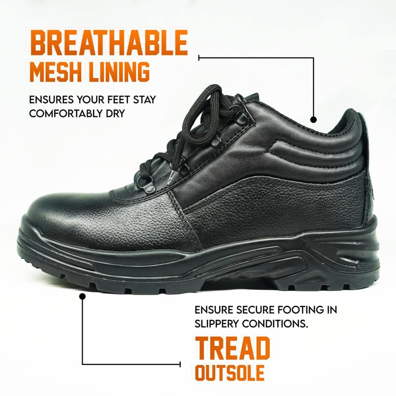Men’s Steel Toe Work Boots – Slip-On Waterproof Safety Shoes for Construction, Warehouse & Outdoor Jobs | Lightweight, Slip-Resistant & Durable Work Boots for Men2